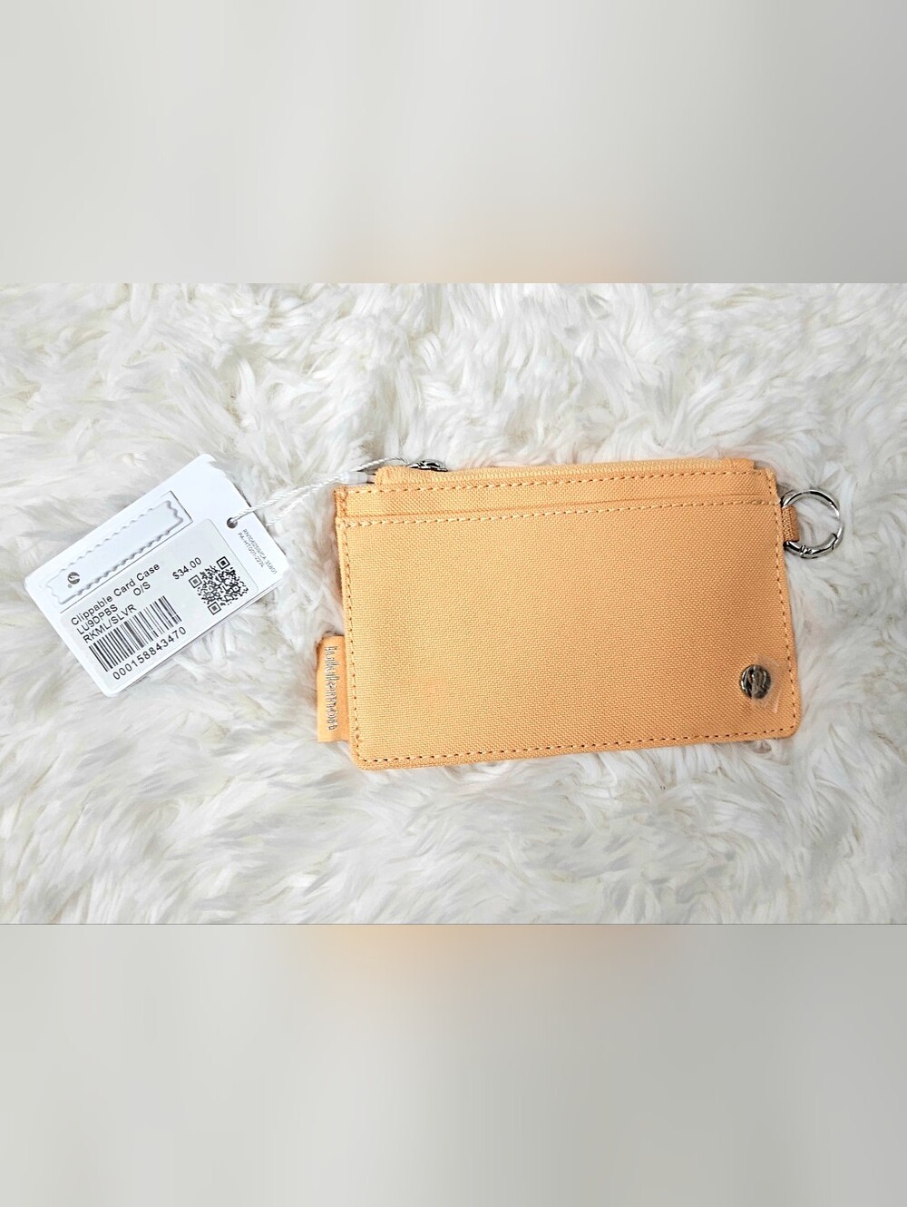 NWT Lululemon Clippable Card Case Wallet - Rock Melon / Silver
